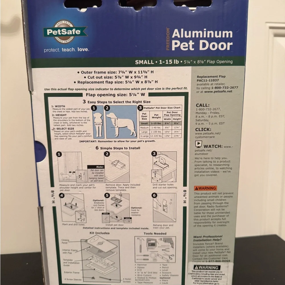 PetSafe Aluminum Pet Dog Door Small Dogs Or Cats 1-15 Lbs PPA00-10859 NEW